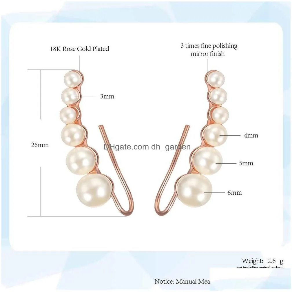 Stud Special Peas Shaped Ear Cuff Earrings For Women Rose White Gold Color Imitation Pearl Fashion Jewelry Xmas Gift E499 E5 Dhgarden Ottlc