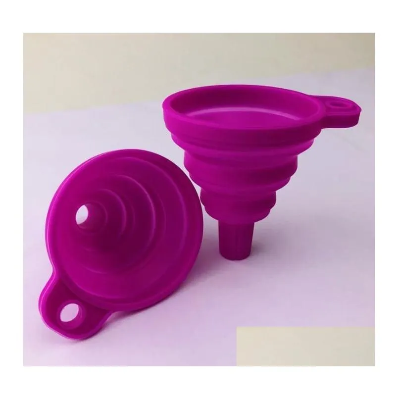 Silicone Foldable tools Funnel Mini Silicones Collapsible Style Folding Portable Funnels Be Hung Kitchen Tool