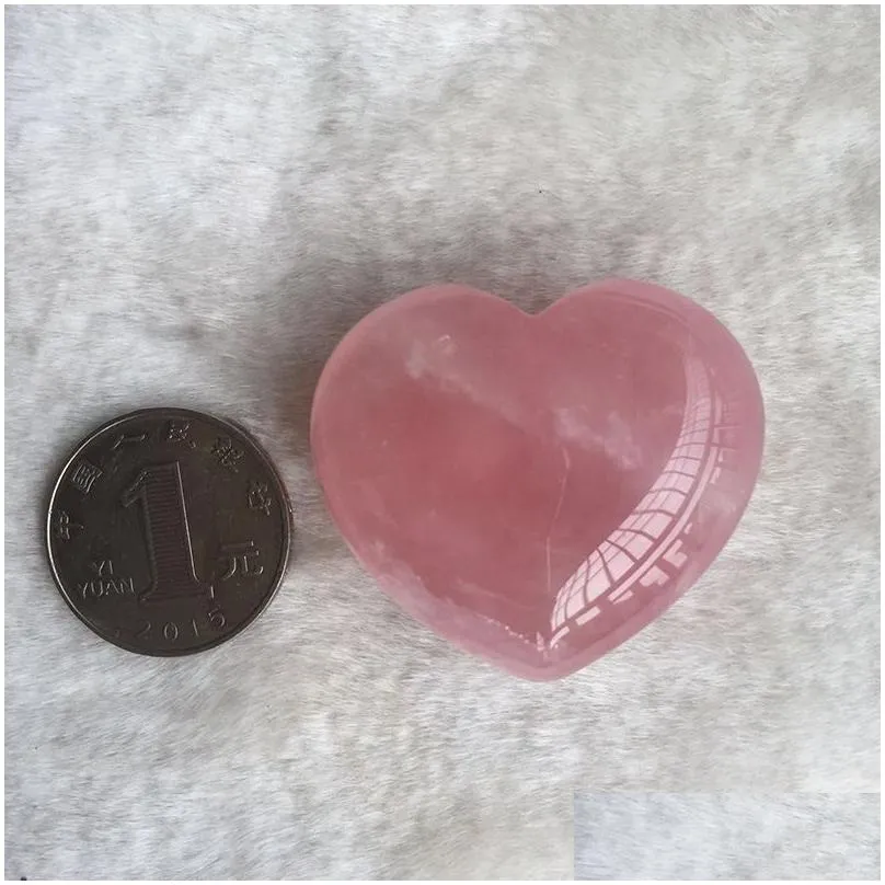 natural rose quartz heart shaped pink crystal carved palm love healing gemstone lover gife stone crystal heart gems
