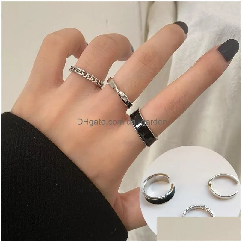 Band Rings Fashion Jewelry Rings Set Metal Alloy Hollow Round Opening Women Finger Ring For Girl Lady Party Wedding Drop Del Dhgarden Otz8X