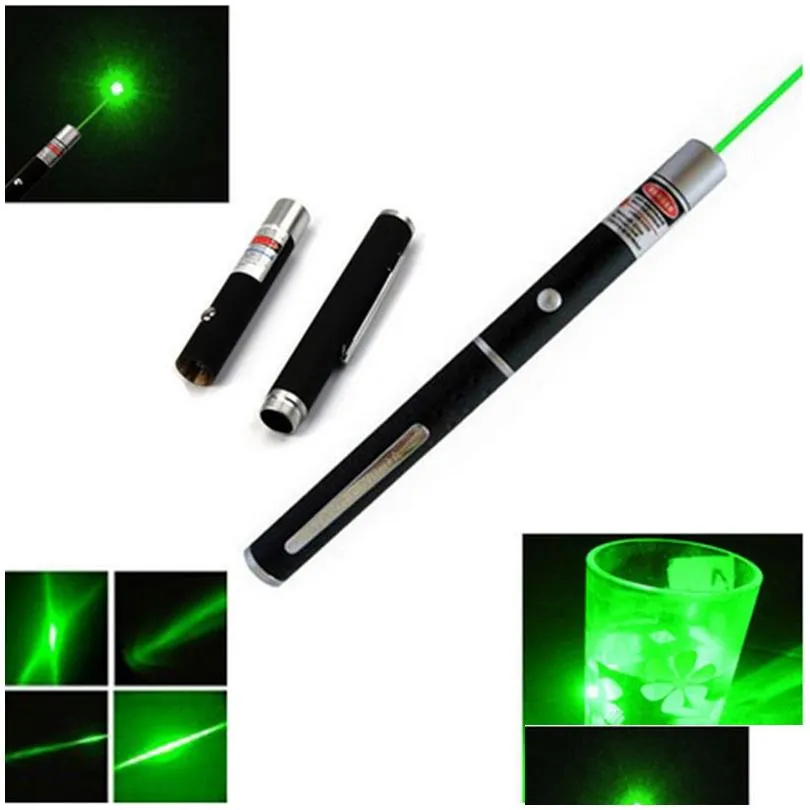 Laser Pointers 10Pcs 50Miles 532Nm Mini Bright Green Laser Pointer Pen Astronomy 1Mw Powerf Portable Lazer Cat/Dog Toy Single Drop Del Dhchp