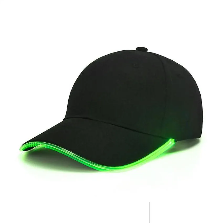 light up baseball caps glow led hats party rave supplies for women men festival club stage hip-hop performance costume accessories