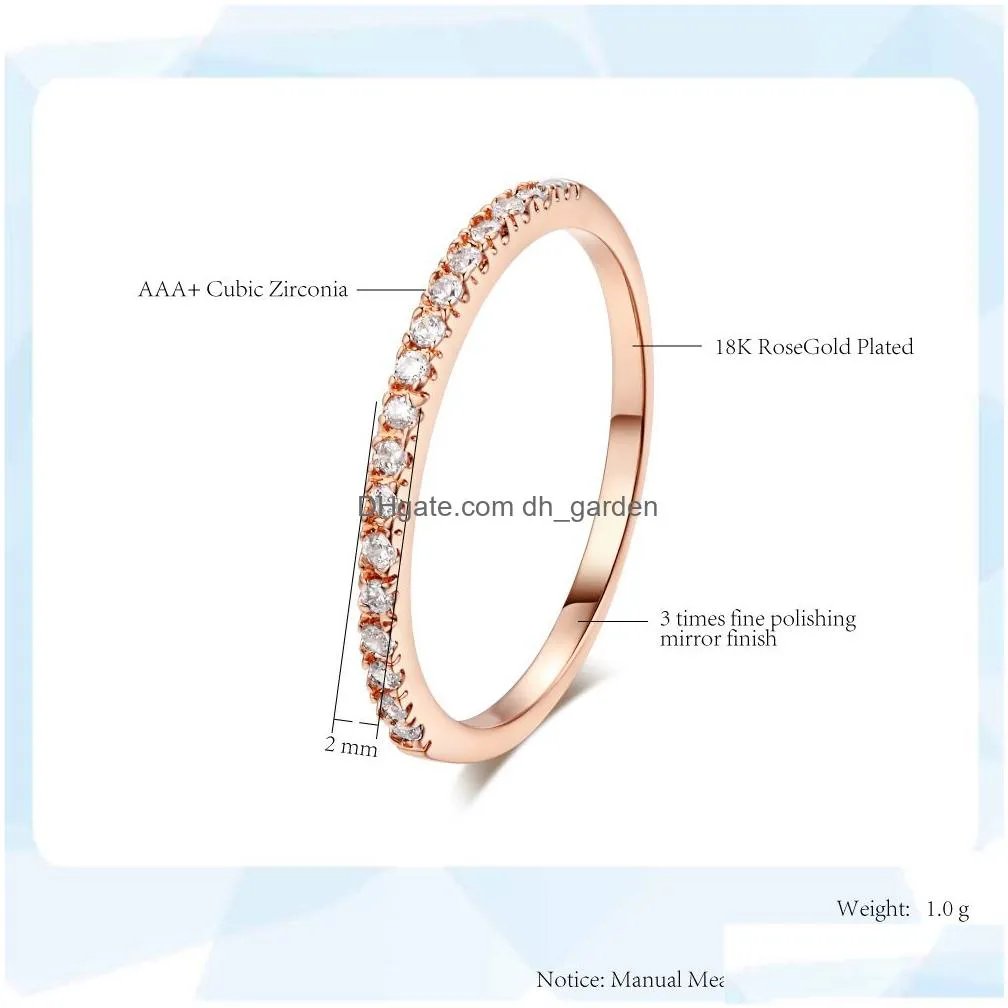 Wedding Ring For Women Man Concise Classical Mticolor Mini Cubic Zirconia Rose Gold Color Fashion Jewelry R132 R133 Drop Deli Dhgarden Otjpy