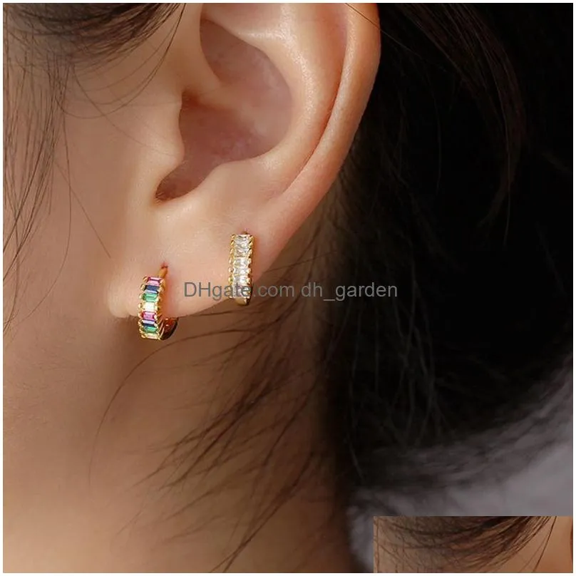 2Pcs Stainless Steel Circle Hoop Earrings Women Colorf Zircon Crystal Cartilage 2022 Trend Small Piercing Jewelry Drop Delive Dhgarden Otq7G
