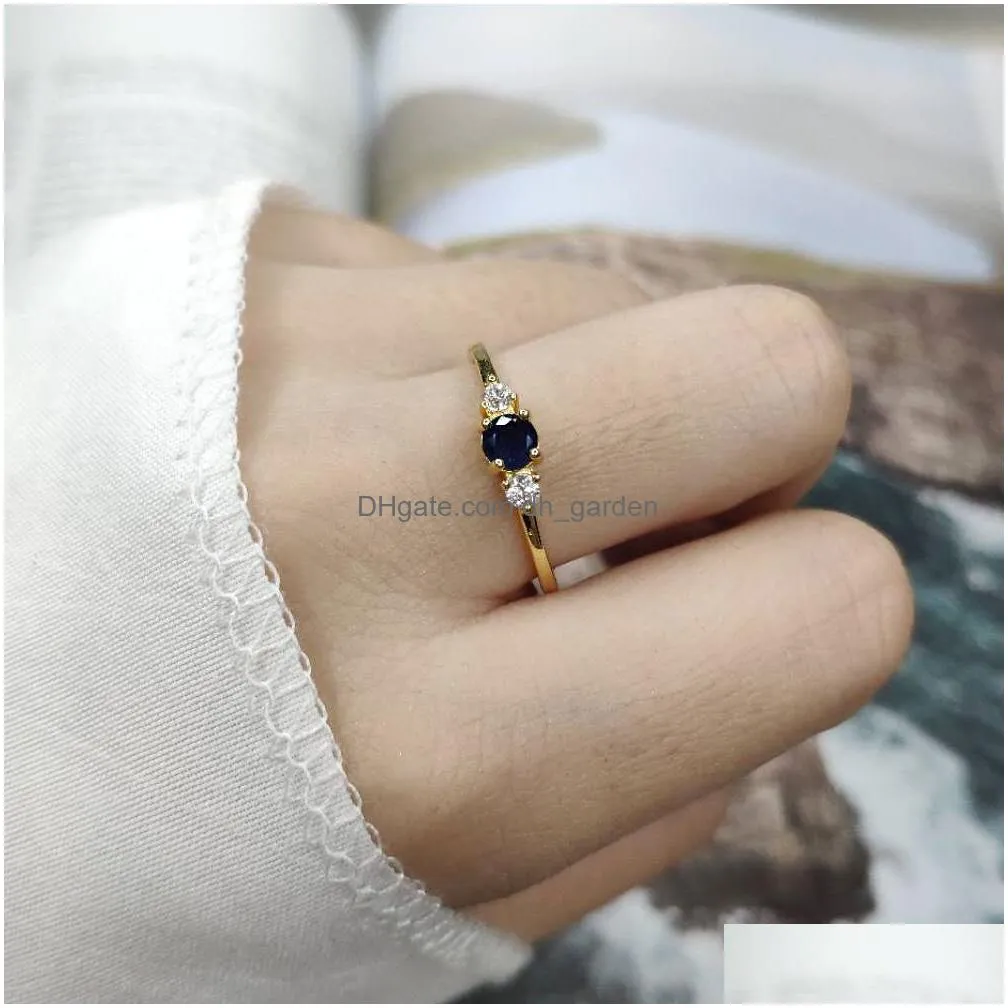 Slim Wedding Rings For Women Delicate Cubic Zirconia Light Gold Color Proposal Finger Ring Gift Fashion Jewelry R872 Drop Del Dhgarden Otnxx