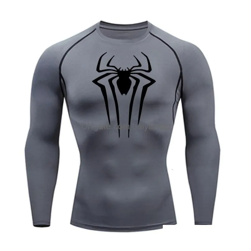 mens tshirts compression shirt tshirt long sleeve black top fitness sunscreen second skin quick dry breathable casual long 4xl 230627