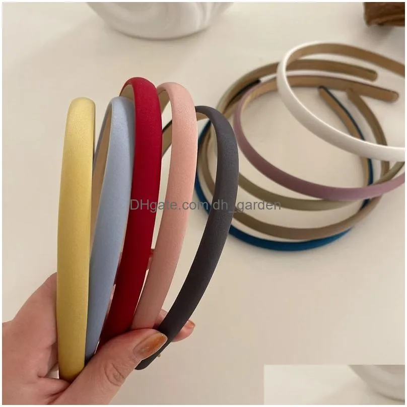 Women Solid Color Headbands Suede Retro Hairbands For Girls Hair Band Female Accessories Handmade Head Hoop Drop Delivery Dhgarden Otgqu