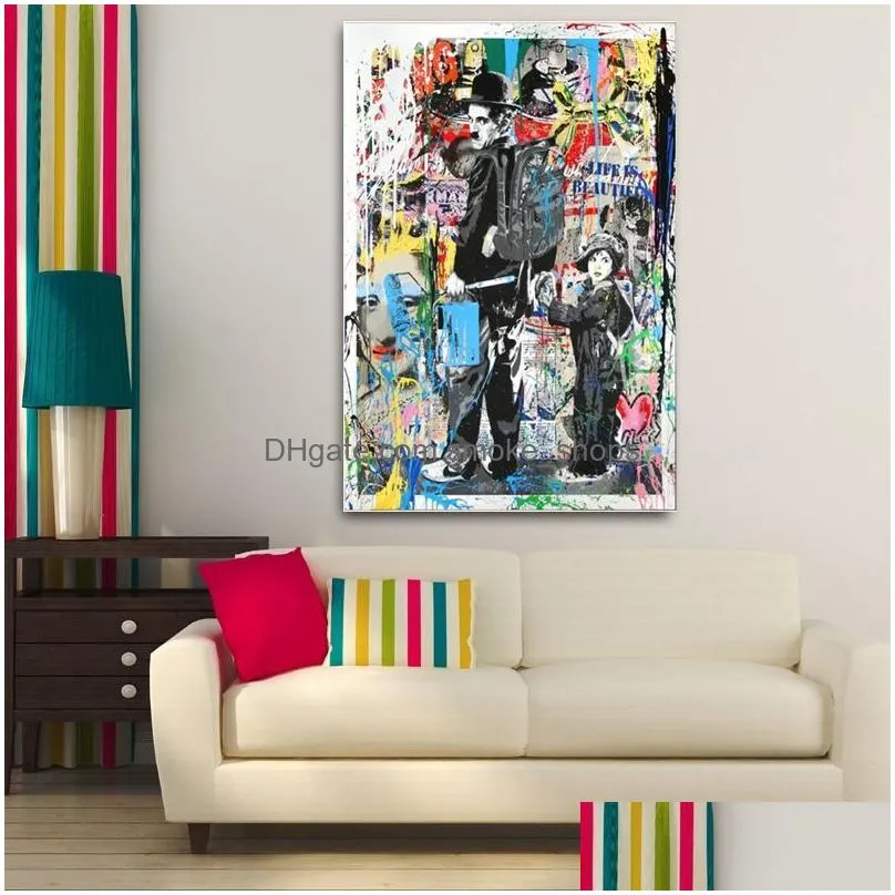 graffiti canvas banksy art canvas posters and prints funny monkeys graffiti street art wall pictures for modern home room decor