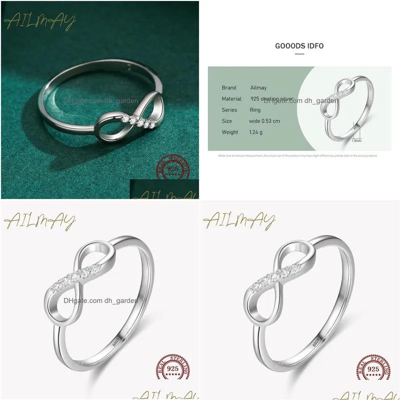 Sier Fashionc Infinity Love Rings Fine Cubic Zirconia Ring For Women Romantic Wedding Jewelry Drop Delivery Dhgarden Ot90Z