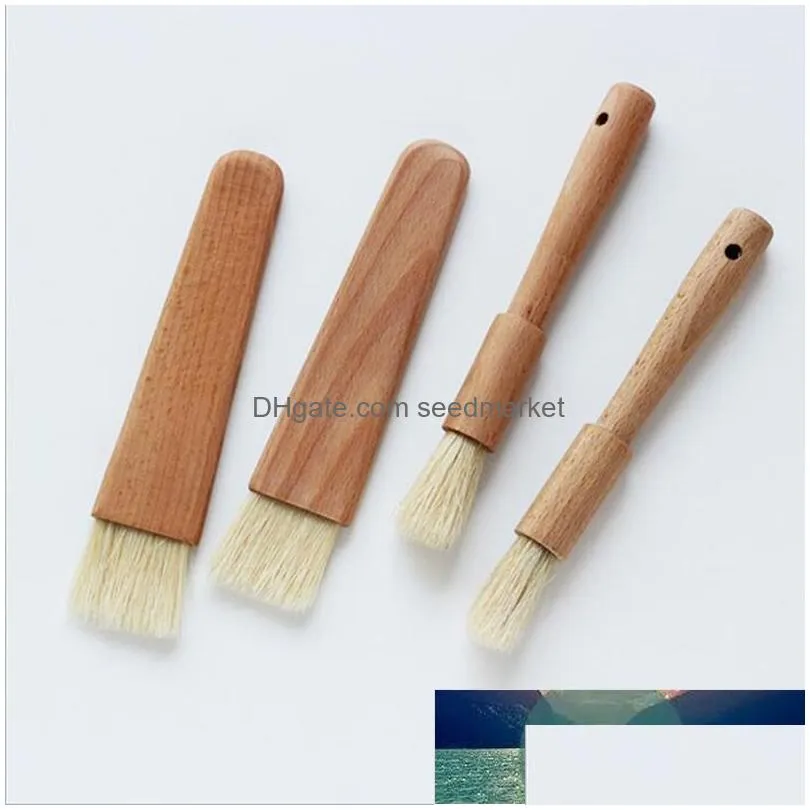 household kitchen brush barbecue oil brush round handle bristle es flat pastry baking kitchen cooking factory price expert design quality