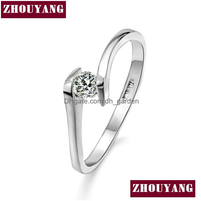 Wedding Ring For Women Concise 4Mm Round Cut Cubic Zirconia Rose Gold Color Engagement Fashion Jewelry Zyr239 Zyr422 Drop Del Dhgarden Otjxv
