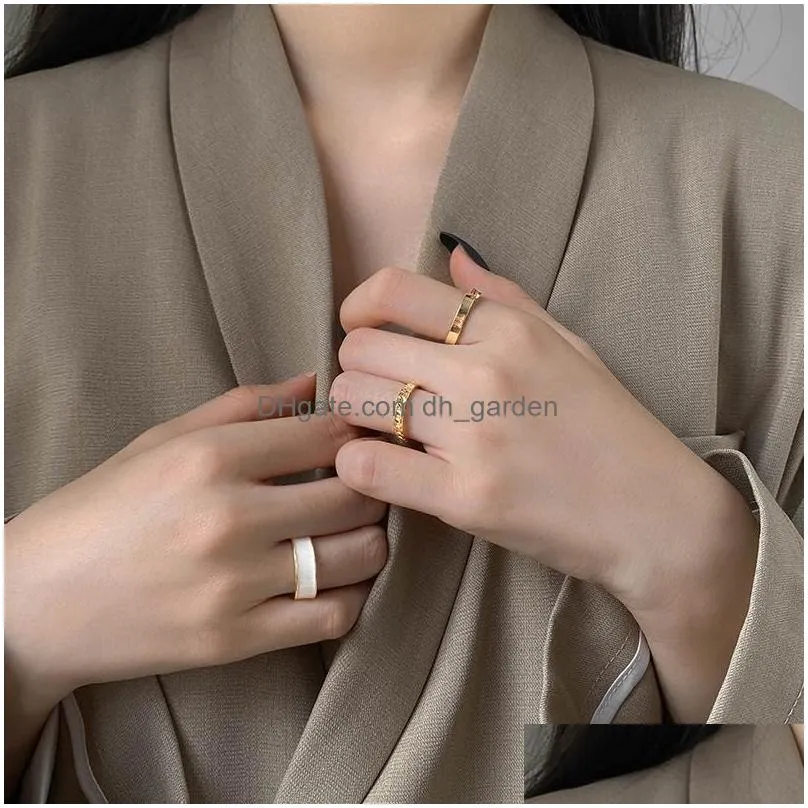 Gothic Style Three Piece Opening Rings For Woman Fashion Korean Jewelry European And American Wedding Party Y Ring Drop Deliv Dhgarden Otemr