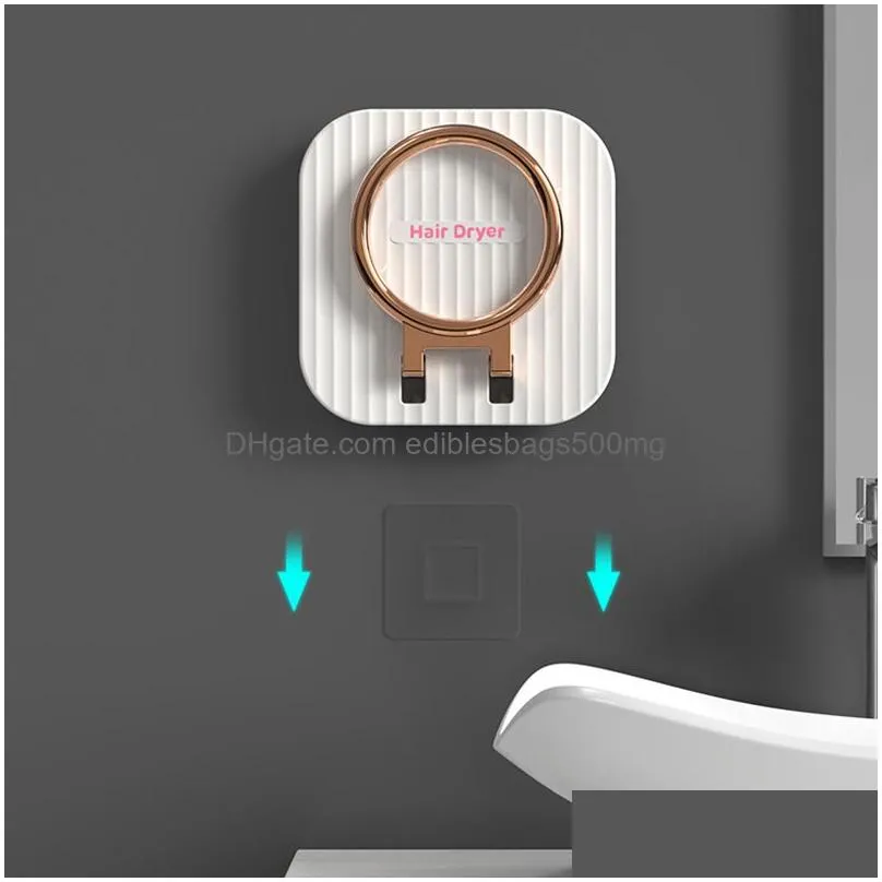 bathroom hair dryer rack punch bracket hair dryer hanger toilet storage rack foldable wall hanging