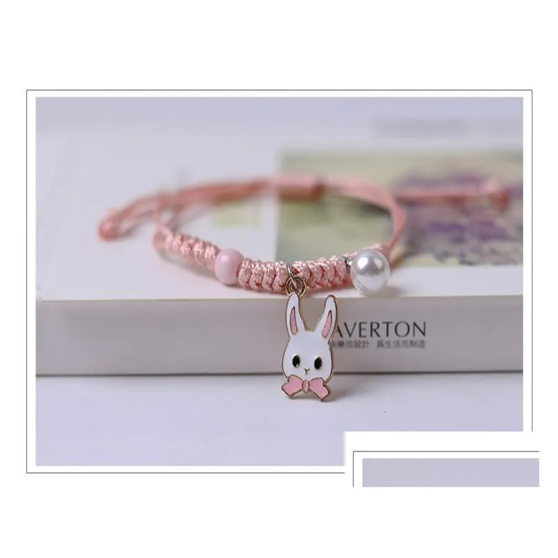 cute metal drip glaze pendant bracelet hand-wowen gift bracelets bangles for women girl children wholesale