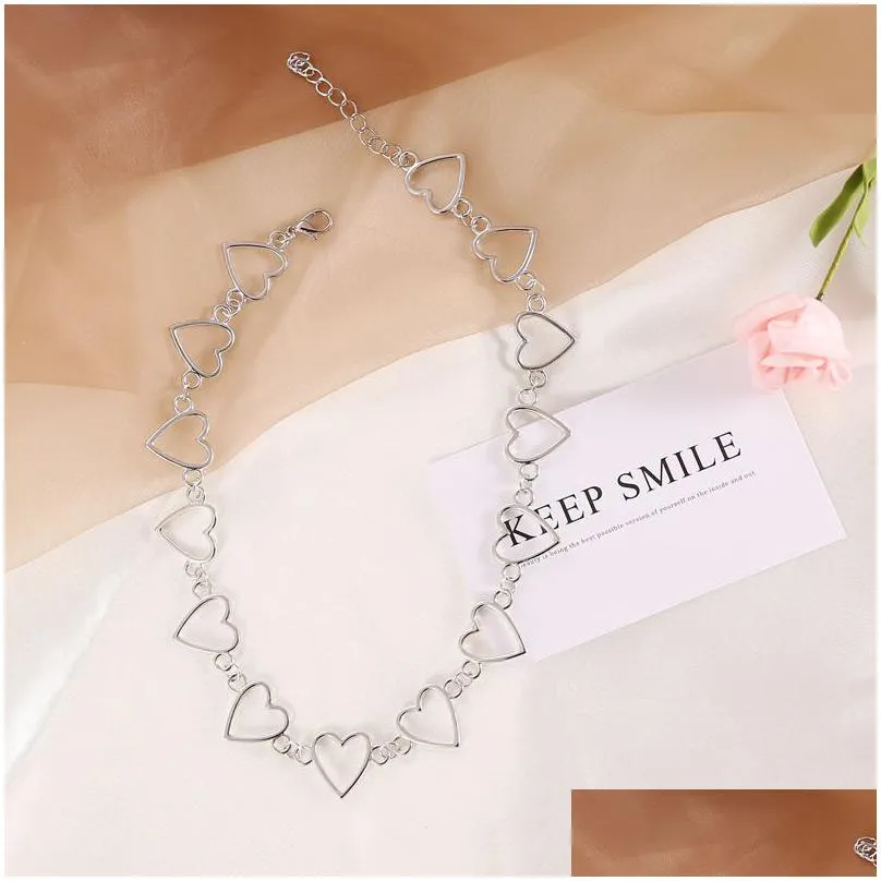 heart chain choker necklace for women collar goth necklaces aesthetic jewellery christmas party girl halloween new chocker