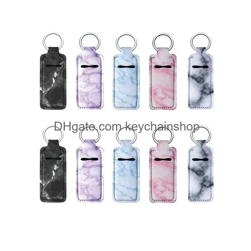 Party Favorlip Gloss Holder Keychain Neoprene Chapstick Lip Balm Rectangar Shape Wholesale Drop Delivery Dhvsp