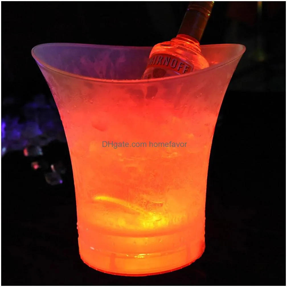 shiny party light up ice bucket champagne wine whiskey beer cooler for event nightclub bar ktv table decoration