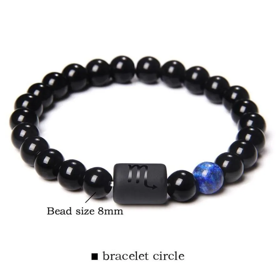 12 zodiac signs constellation couples strands bracelet natural stone beads braided bracelet for women men friend birthday jewelry gift