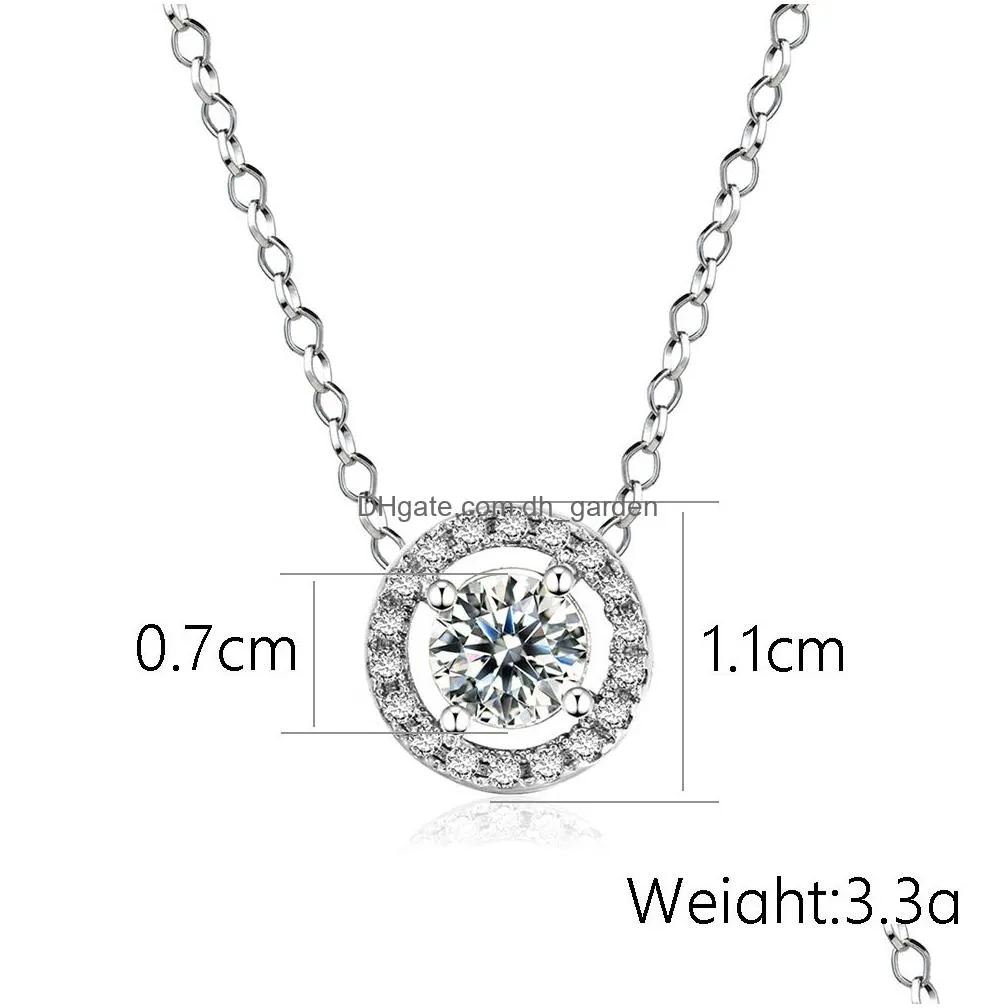 Shiny Pendant Necklaces For Women 2021 Aesthetic Jewellery Collar Choker Chain Cubic Zirconia 6 Colors Fashion Jewelry N095-M Dhgarden Otgah