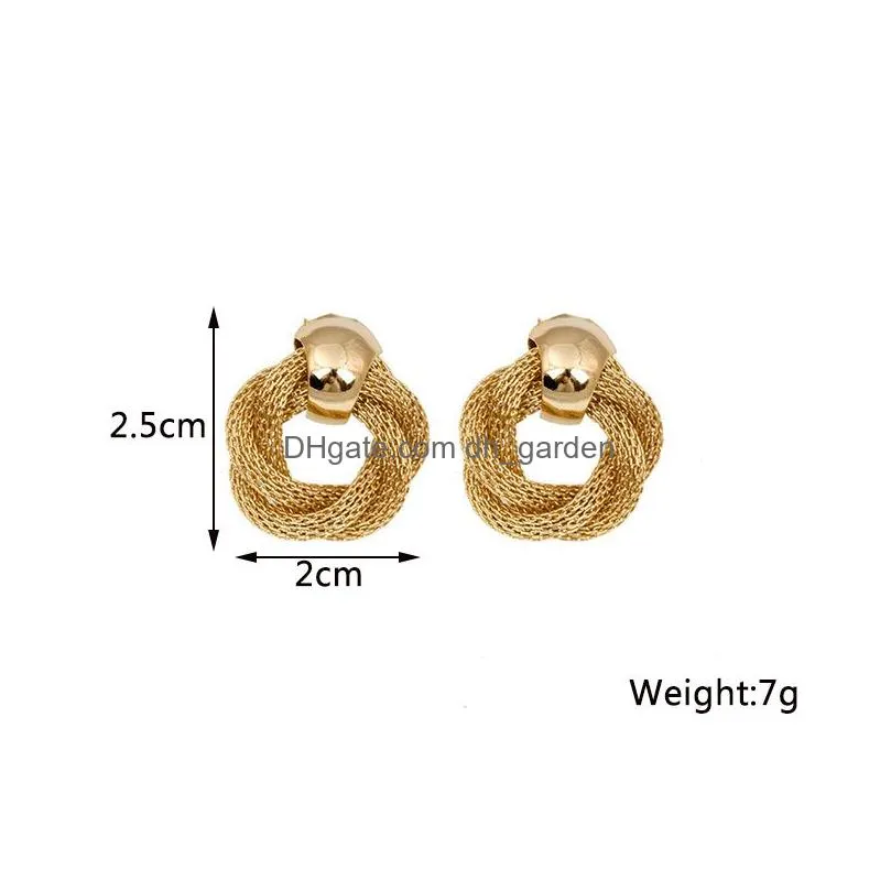 New Fashion Twist Dangle Earrings For Women Exaggerated Gold Color Metal Wrap Earring European Ear Jewelry Oorbellen Drop Del Dhgarden Otk9A