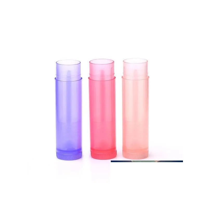 Packing Bottles Wholesale 160Pcs/Lot 5G Plastic Lipstick Tube Refillable Bottles 5Ml Empty Lip Balm For Cosmetic Packing Drop Delivery Dhxhd