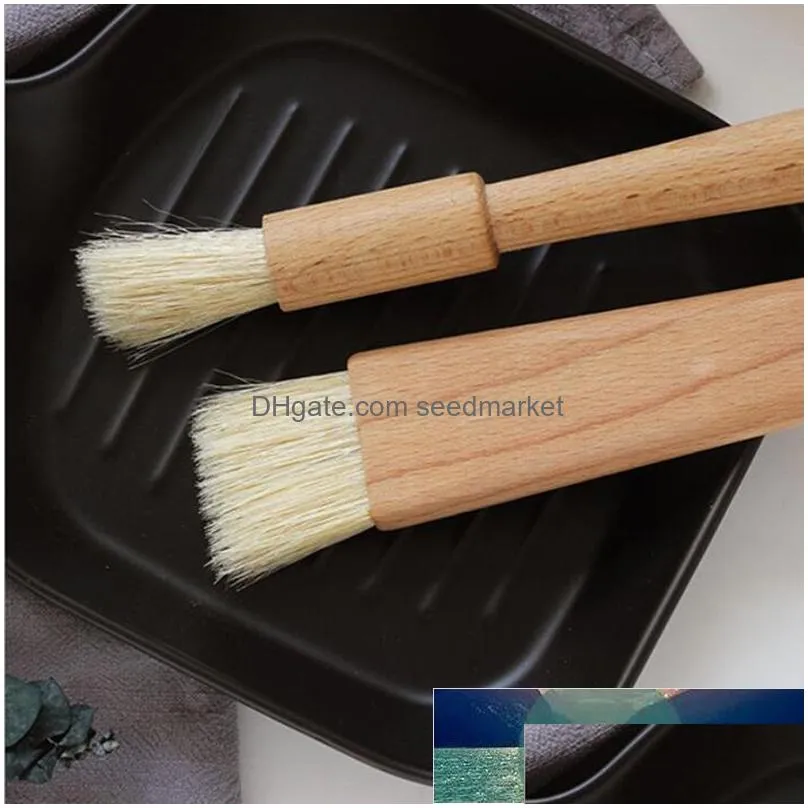 household kitchen brush barbecue oil brush round handle bristle es flat pastry baking kitchen cooking factory price expert design quality