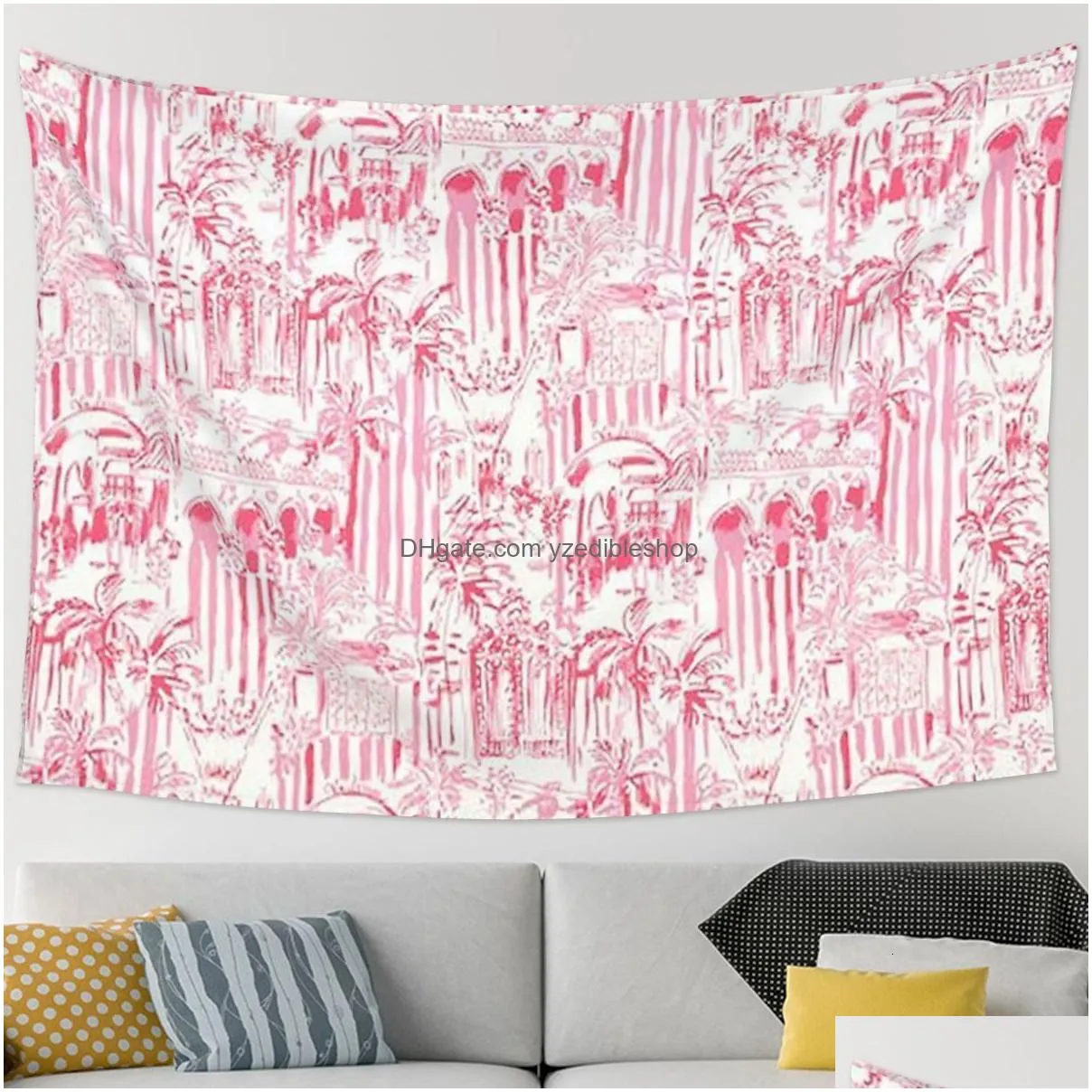 tapestries preppy pink blanket tapestry funny wall hanging aesthetic home decor tapestries for living room bedroom dorm room 230926