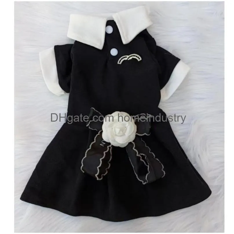 Designer Dogs Clothes Og Apparel Elegant Cat Dress Cute Pet Skirt With Bow-Knot Breathable For Small Spring Summer Easger Party Costum Dhmoc