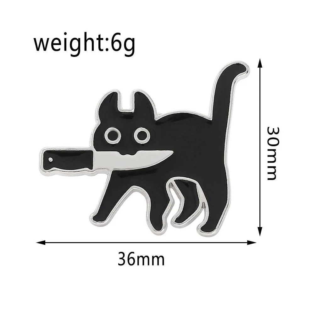 cartoon creative black cat modeling -enamel pin lapel badges brooch funny fashion jewelry