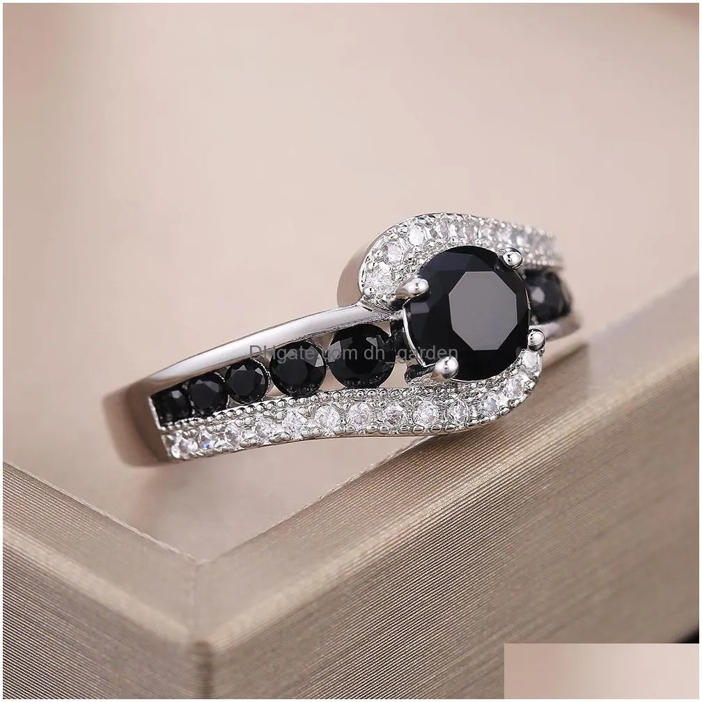 Women Wedding Ring Dazzling Crystal Zircon Delicate Gift Top Quality Female Classic Drop Delivery Dhgarden Otupq