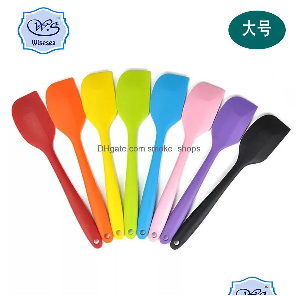 wholesale- high quality silicone cream spatula baking oil brush mixing shovel butter knife flour scrapers soap tools kitchen