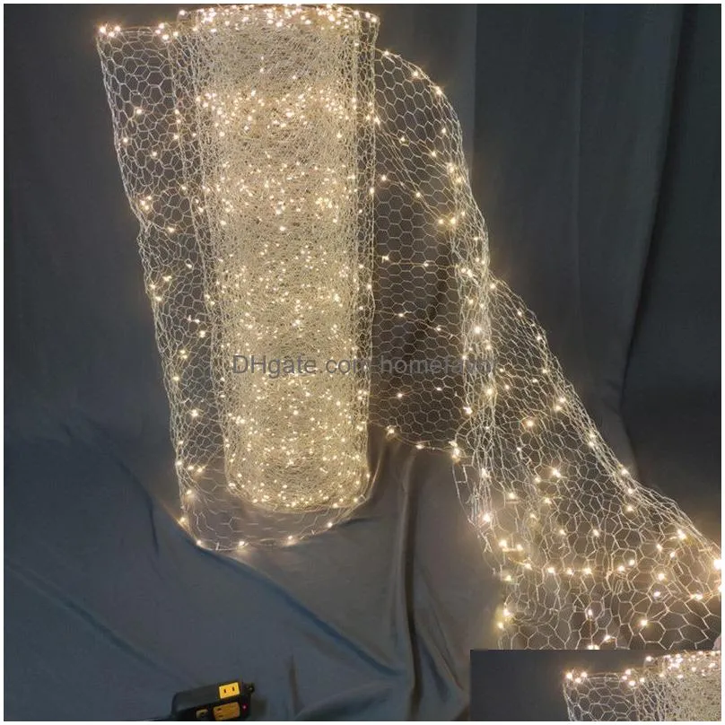 wedding ceiling decoration centerpieces led wire meshes light string star net rice lamp party window el ornament