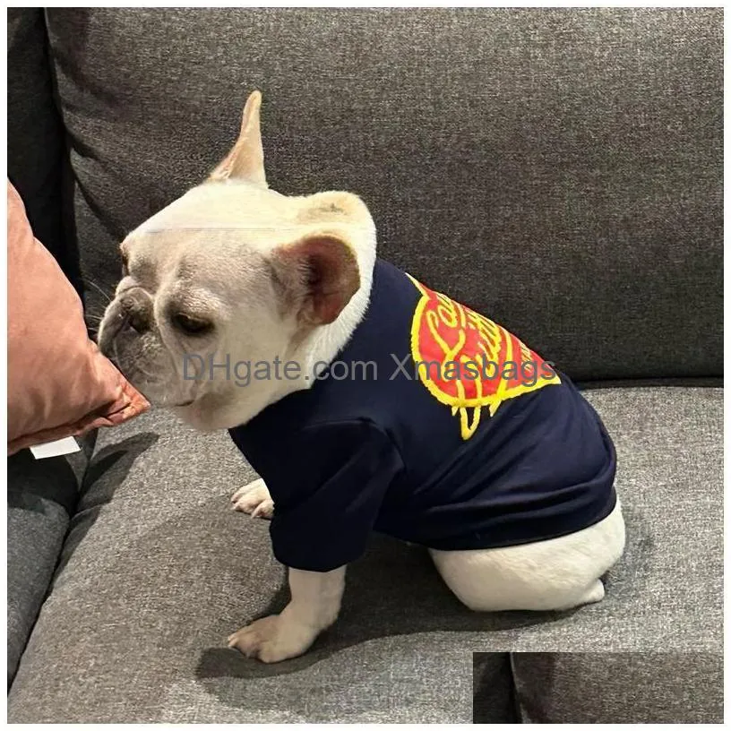 designer dog clothes summer dog apparel cotton dog shirts with classics letters hearts pattern cool pet t shirts breathable dog outfit soft puppy sweatshirt l