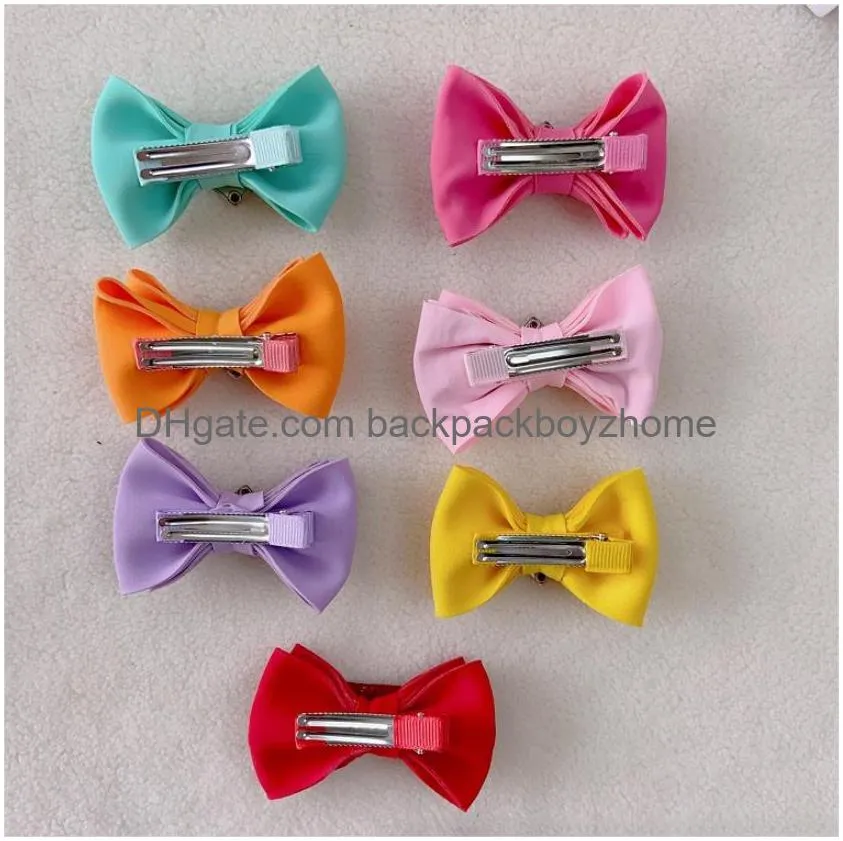 Designer Dog Hair Clips Brand Apparel Cute Puppy Small Bowknot Bows With Metal Handmade Accessories Bow Pet Grooming Products Purple D Dhlyc