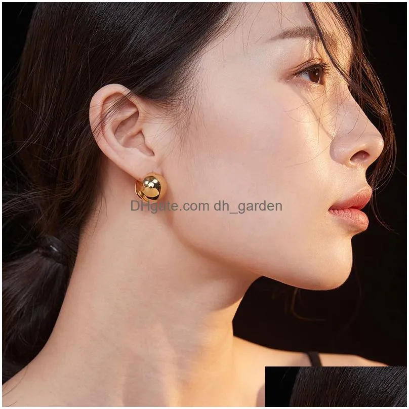 Fashion Stainless Steel Gold Color Small Bead Earrings For Women Elegant Wedding Party Bride Jewelry Gift Prevent Allergy Dro Dhgarden Otwxh
