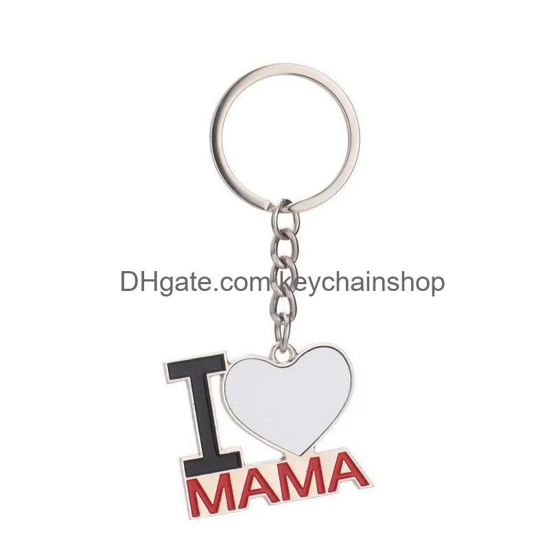 Newsublimaon Blank Heat Transfer Party Favor Keychain Love Mothers Day Bag European And American Pendant Ilovemama Drop Delivery Dhigu