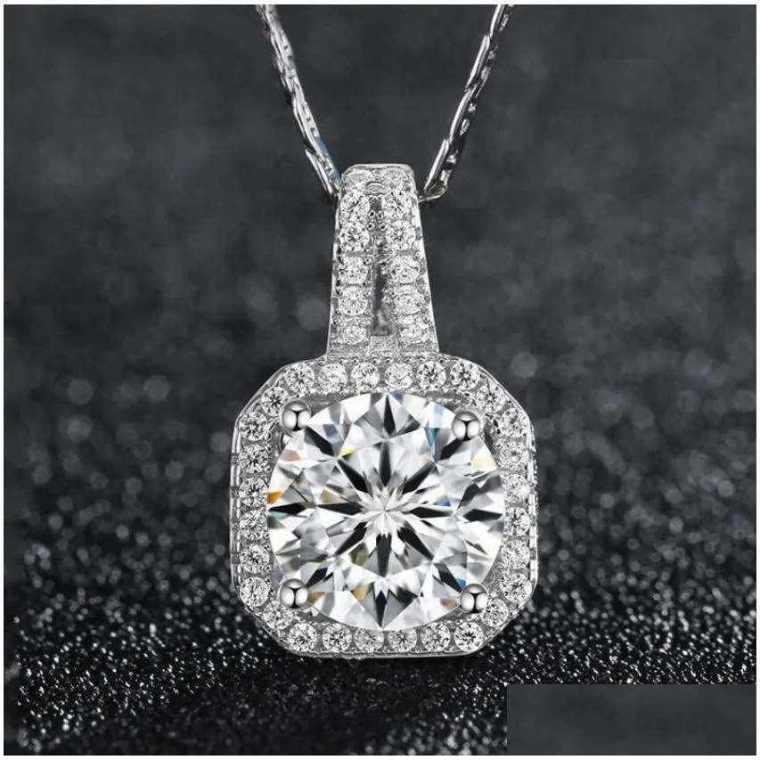 fashion classic silver box chain choker necklace clear zircon crystals pendant necklace for women jewelry valentine`s day gift