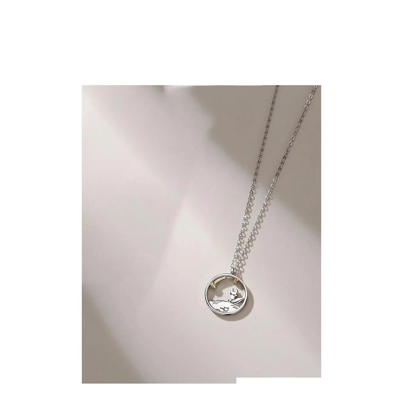 couple silver plated prince little fox pendant personalized necklace valentine`s day anniversary gift