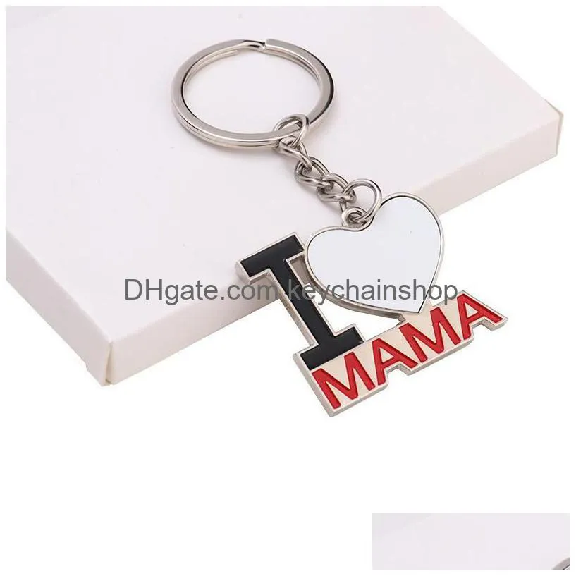 Newsublimaon Blank Heat Transfer Party Favor Keychain Love Mothers Day Bag European And American Pendant Ilovemama Drop Delivery Dhigu