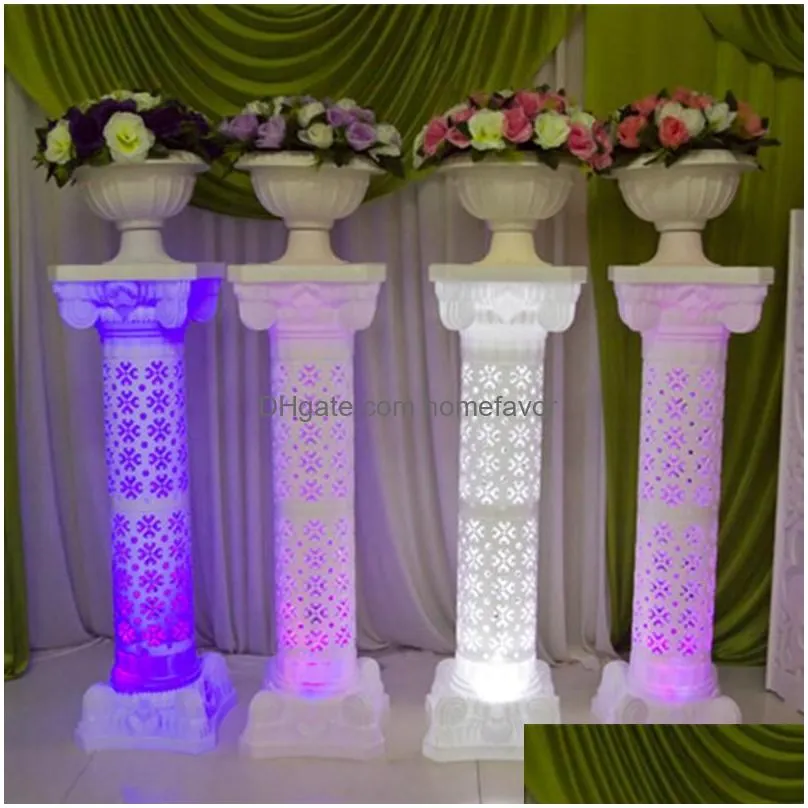 hollow design party decor roman columns white color plastic pillars road cited wedding props event decoration supplies 10 pcs/lot