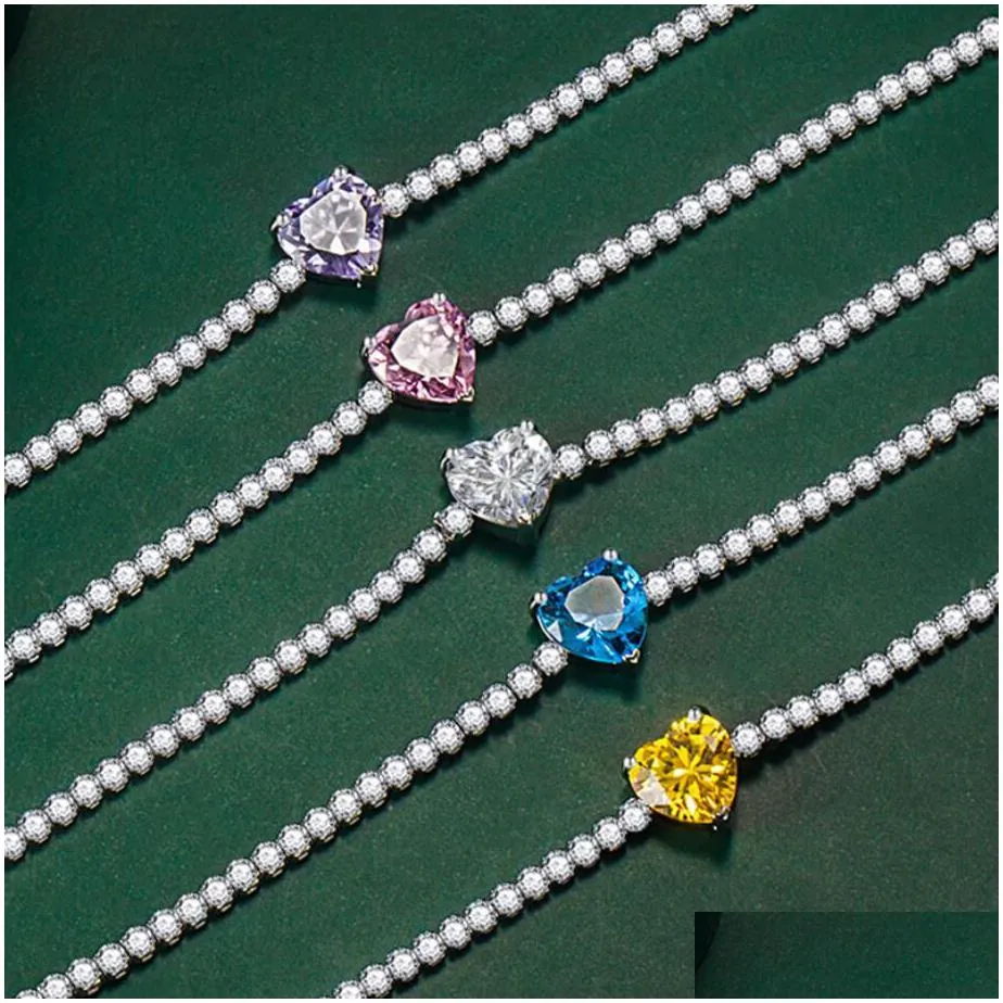 rhinestones bracelets for women luxury heart shape cubic zirconia bracelets party wedding fashion jewelry birthday gift