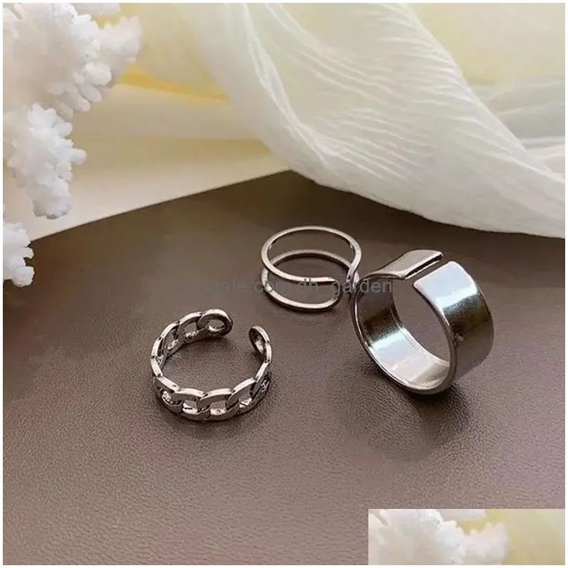 Trendy Butterfly Metal Punk Rings Set For Women Girls Party Jewelry Gifts Fashion Accessories Buckle Female Index Finger Ring Dhgarden Otyz5