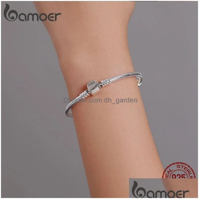 Top Sale Authentic 100% 925 Sterling Sier Snake Chain Bangle Bracelet For Women Luxury Jewelry 17-22Cm Pas902 Drop Delivery Dhgarden Otm2Z