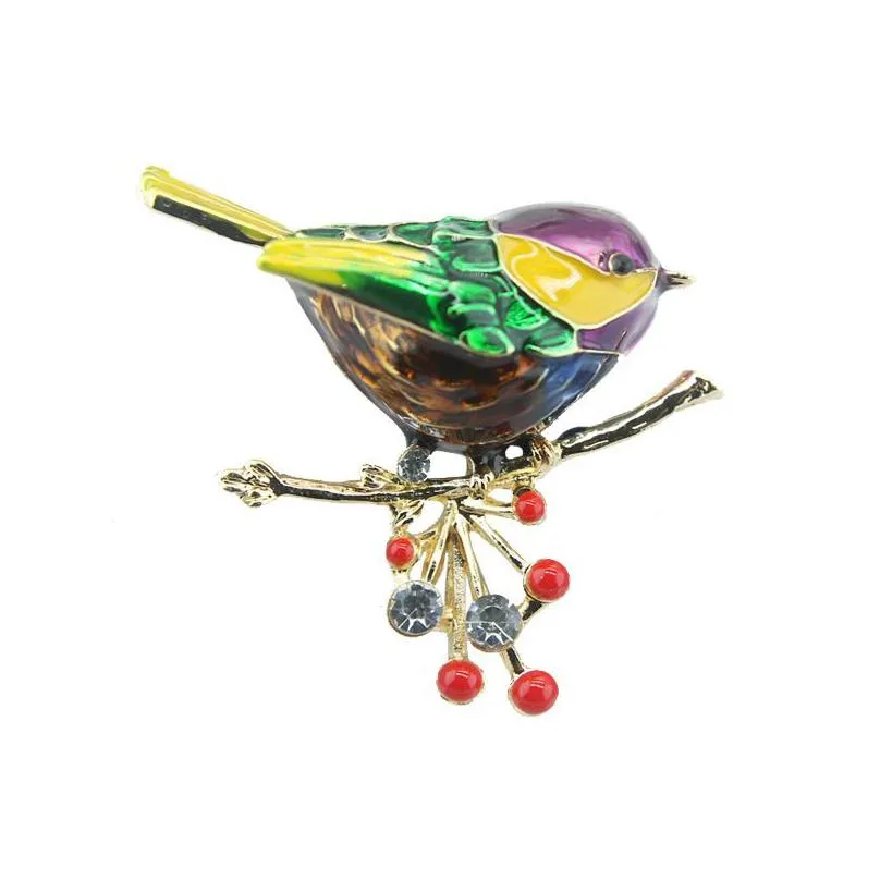 2021 multicolor bird brooch pins quality enamel ainmal brooches new year designer jewelry gift pyrrhula