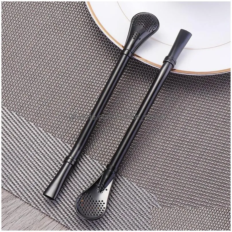 2019 stainless steel 7 stryle straw coffee straw drinking gourd filter spoon mixing spoon household multi-purpose wd950924