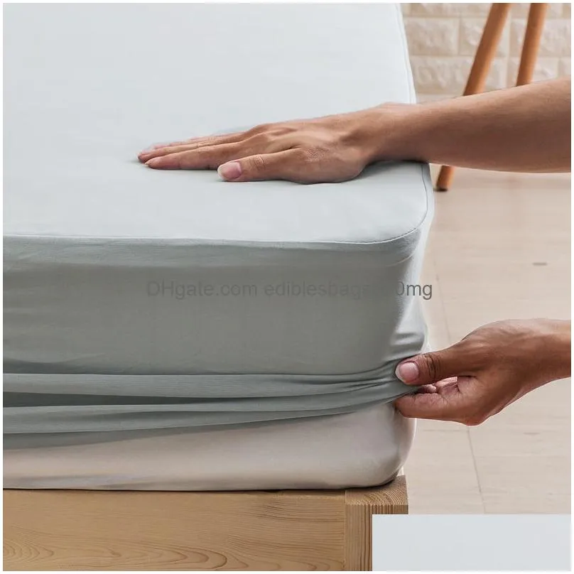 waterproof bed cover microfiber fitted sheet mattress protector breathable noiseless deep pocket sabanas cama 150 220514