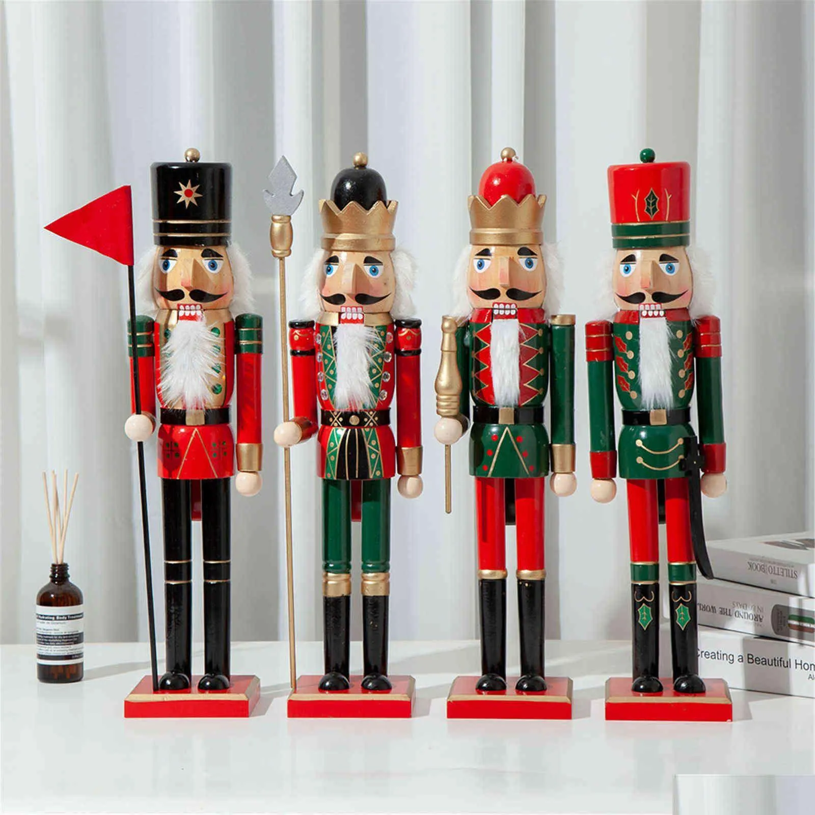 Christmas Decorations 50Cm Christmas Wooden Nutcracker Soldier Jewelry Childrens Room Decoration Ornament New Year Figurine Typical Dr Dhema