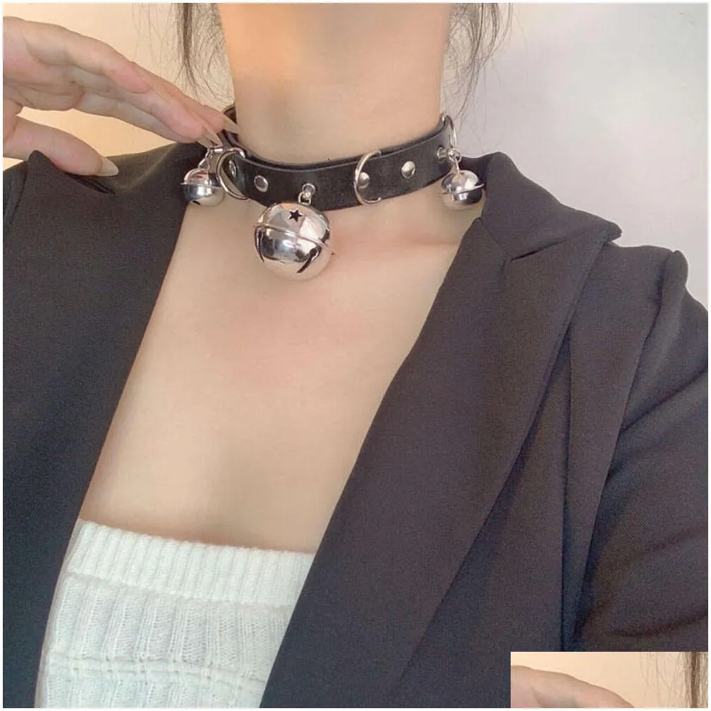 Other Cool Erya Bell Collar Leash Women M Y Choker Neck Ring Haruku Dog Chain Necklace Drop Delivery Jewelry Necklaces Pendants Otc3C