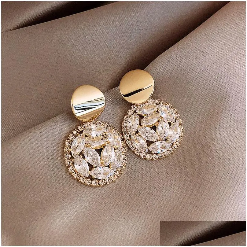 2021 newest korean trendy exquisite star moon long tassel dangle earrings for women temperament crystal pendant jewelry
