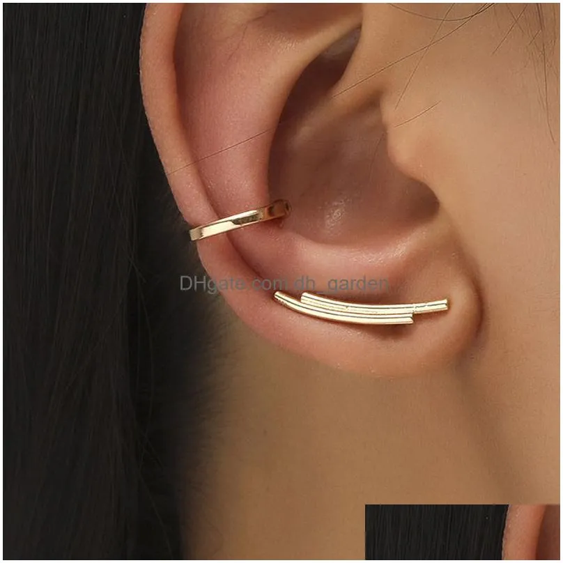 Cartilage Piercing Cuff Earring Earcuff Wrap Rock Earrings No Women Crystal Clip Ear Adjustable Drop Delivery Dhgarden Otht8